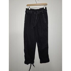 Lovers + Friends Pants Medium Black High Rise Tie Waist Midvale Revolve *FLAW